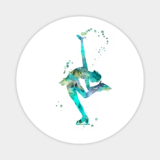 Figure Skating Watercolor Painting 2 Magnet